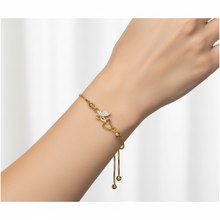 Load image into Gallery viewer, Gold Butterfly Rhinestone Adjustable Bracelet BR23