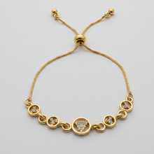 Load image into Gallery viewer, Gold V Rhinestone Adjustable Bracelet BR12