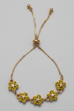 Load image into Gallery viewer, Gold & Yellow Rhinestone Adjustable Bracelet BR07