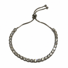 Load image into Gallery viewer, Silver Rhinestone Adjustable Bracelet BR16