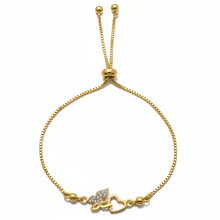 Load image into Gallery viewer, Gold Butterfly Rhinestone Adjustable Bracelet BR23