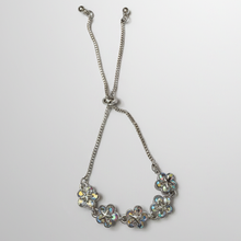 Load image into Gallery viewer, Silver & Clear Rhinestone Adjustable Bracelet BR02