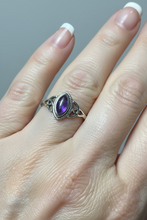 Load image into Gallery viewer, Amethyst Sterling Silver ring size 3, 5, 9, 12, 13 BR052