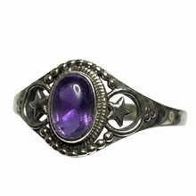 Load image into Gallery viewer, Amethyst Sterling Silver ring size 3, 5, 8, 9, 13 BR059