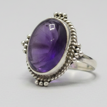 Load image into Gallery viewer, Amethyst Sterling silver ring sizes 6, 7, 8, 9, 11, 12, 13, 14 (BR016)