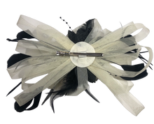 Load image into Gallery viewer, Stunning Cream & Black Stacey fascinator