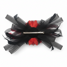 Load image into Gallery viewer, Stunning Red & Black Stacey fascinator FS003
