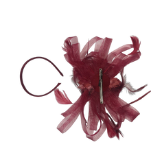 Load image into Gallery viewer, Stunning Plum Stacey Fascinator. (FS008)