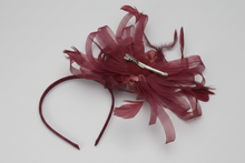 Load image into Gallery viewer, Stunning Plum Stacey Fascinator. (FS008)