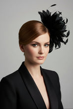 Load image into Gallery viewer, Stunning Black Feather Fascinator. FS143