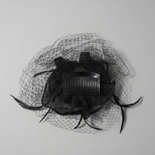 Load image into Gallery viewer, Stunning Black Fascinator FS195