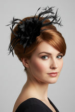 Load image into Gallery viewer, Stunning Black Feather Fascinator FS213