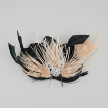 Load image into Gallery viewer, Stunning Black & Brown Feather Fascinator FS211