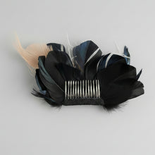 Load image into Gallery viewer, Stunning Black & Brown Feather Fascinator FS211