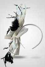 Load image into Gallery viewer, Stunning Black & Cream Fascinator (FS118)