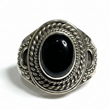 Load image into Gallery viewer, Black Onyx Sterling Silver ring size 7, 8, 10, 13 BR047