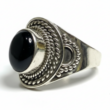 Load image into Gallery viewer, Black Onyx Sterling Silver ring size 7, 8, 10, 13 BR047