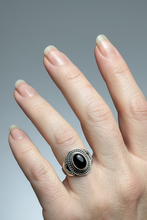 Load image into Gallery viewer, Black Onyx Sterling Silver ring size 7, 8, 10, 13 BR047