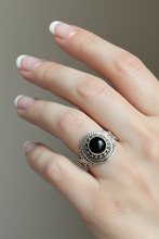 Load image into Gallery viewer, Black Onyx Sterling silver ring sizes 7, 14 (BR015)