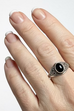 Load image into Gallery viewer, Black Onyx sterling silver rings size 14 (ER02)