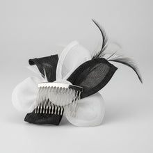 Load image into Gallery viewer, Stunning Black & White Fascinator. FS048