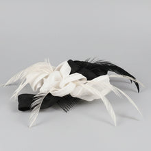 Load image into Gallery viewer, Stunning Black & White Fascinator. FS055