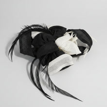 Load image into Gallery viewer, Stunning Black & White Fascinator. FS058