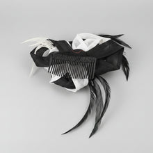 Load image into Gallery viewer, Stunning Black & White Fascinator. FS058