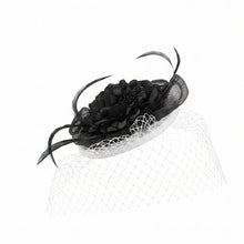 Load image into Gallery viewer, Stunning White & Black Fascinator FS224