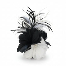 Load image into Gallery viewer, Stunning White & Black Feather Fascinator FS201