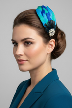 Load image into Gallery viewer, Stunning Blue & Green Fascinator. FS146
