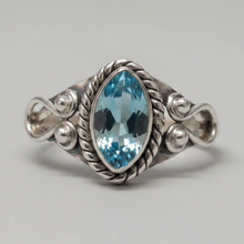 Load image into Gallery viewer, Blue Topaz Sterling silver ring sizes 14 (BR005)