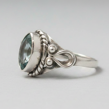 Load image into Gallery viewer, Blue Topaz Sterling silver ring sizes 14 (BR005)