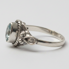 Load image into Gallery viewer, Blue Topaz Sterling silver ring sizes 14 (BR005)