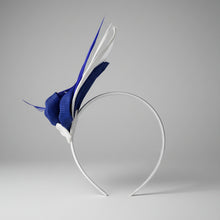 Load image into Gallery viewer, Stunning Blue & White Fascinator. FS131