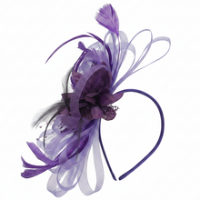 Load image into Gallery viewer, Stunning Purple Stacey fascinator. (FS005)