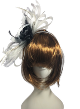 Load image into Gallery viewer, Stunning Grey & Black Stacey Fascinator (FS011)