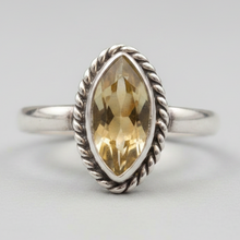 Load image into Gallery viewer, Citrine Sterling silver ring sizes 4, 9, 12, 13. (BR003)