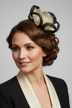 Load image into Gallery viewer, Stunning Cream & Black Fascinator FS173