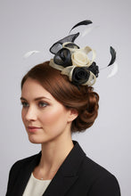 Load image into Gallery viewer, Stunning Cream & Black Fascinator FS176