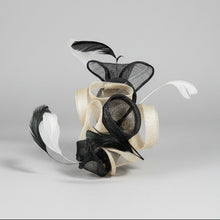 Load image into Gallery viewer, Stunning Cream & Black Fascinator FS176