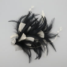 Load image into Gallery viewer, Stunning Cream & Black Feather Fascinator FS179