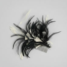 Load image into Gallery viewer, Stunning Cream & Black Feather Fascinator FS179