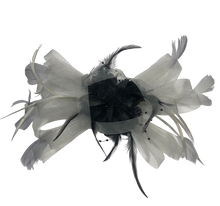 Load image into Gallery viewer, Stunning Grey & Black Stacey Fascinator (FS011)