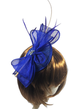 Load image into Gallery viewer, Stunning Blue Bow Fascinator FS024