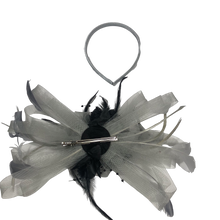 Load image into Gallery viewer, Stunning Grey & Black Stacey Fascinator (FS011)