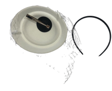 Load image into Gallery viewer, Stunning White Fascinator decorated with crystals (FS115)