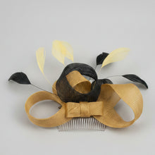 Load image into Gallery viewer, Stunning Yellow & Black Fascinator FS120