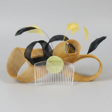 Load image into Gallery viewer, Stunning Yellow & Black Fascinator FS120
