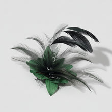 Load image into Gallery viewer, Stunning Green & Black fascinator. FS016